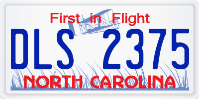 NC license plate DLS2375