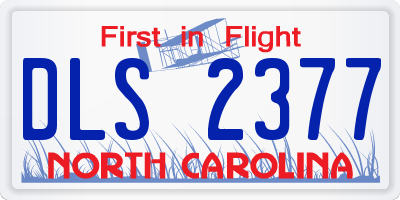 NC license plate DLS2377