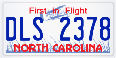 NC license plate DLS2378