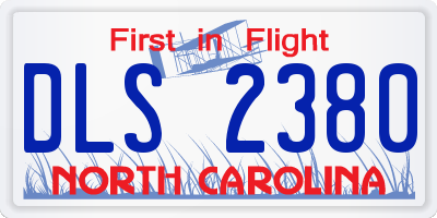NC license plate DLS2380