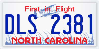 NC license plate DLS2381