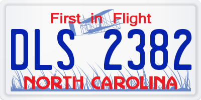 NC license plate DLS2382