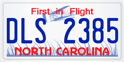 NC license plate DLS2385