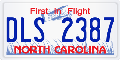 NC license plate DLS2387