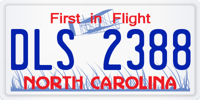 NC license plate DLS2388