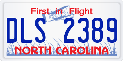 NC license plate DLS2389
