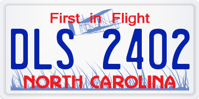 NC license plate DLS2402