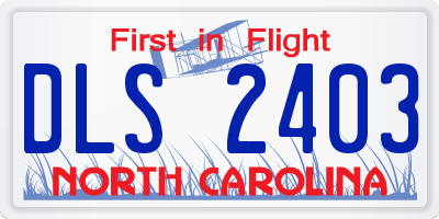 NC license plate DLS2403