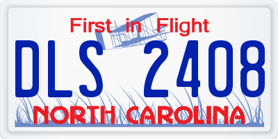 NC license plate DLS2408