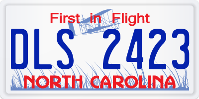 NC license plate DLS2423