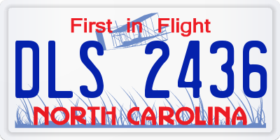 NC license plate DLS2436