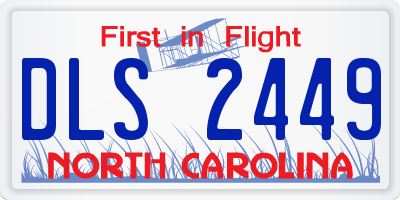 NC license plate DLS2449