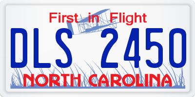 NC license plate DLS2450
