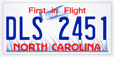 NC license plate DLS2451