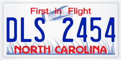 NC license plate DLS2454