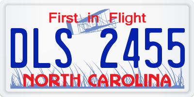 NC license plate DLS2455