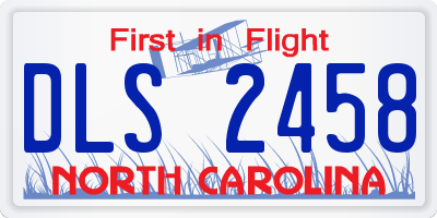 NC license plate DLS2458