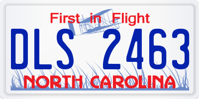 NC license plate DLS2463