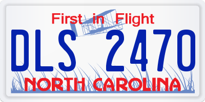 NC license plate DLS2470
