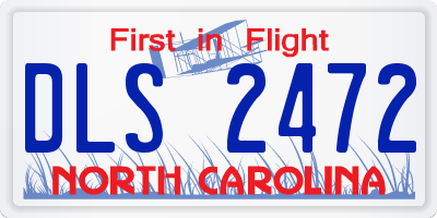 NC license plate DLS2472