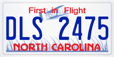 NC license plate DLS2475
