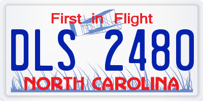 NC license plate DLS2480