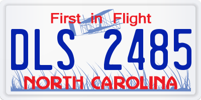 NC license plate DLS2485
