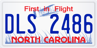 NC license plate DLS2486