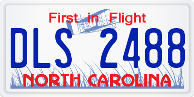 NC license plate DLS2488