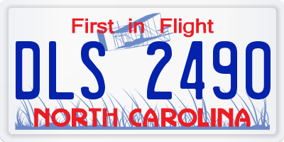 NC license plate DLS2490