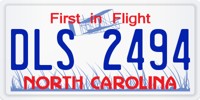 NC license plate DLS2494