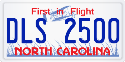 NC license plate DLS2500