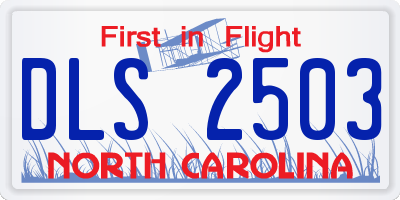 NC license plate DLS2503