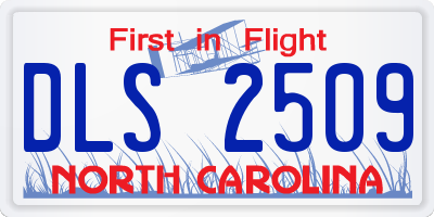 NC license plate DLS2509