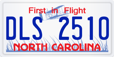 NC license plate DLS2510