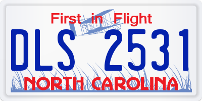 NC license plate DLS2531