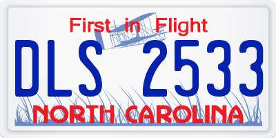 NC license plate DLS2533