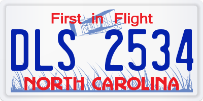 NC license plate DLS2534