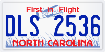 NC license plate DLS2536