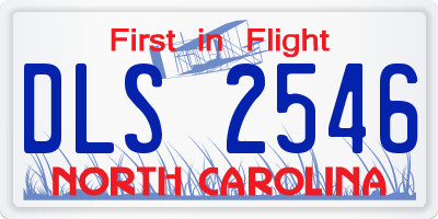 NC license plate DLS2546