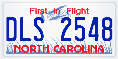 NC license plate DLS2548
