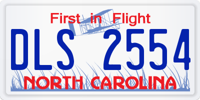 NC license plate DLS2554