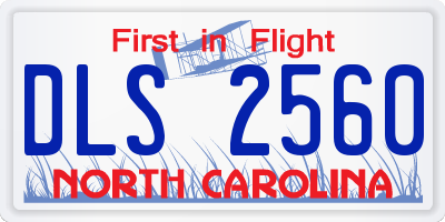 NC license plate DLS2560