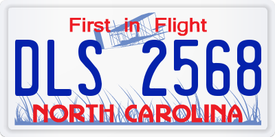 NC license plate DLS2568
