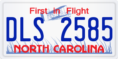 NC license plate DLS2585