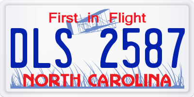 NC license plate DLS2587