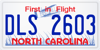 NC license plate DLS2603