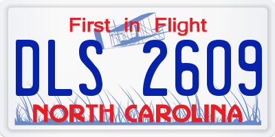 NC license plate DLS2609