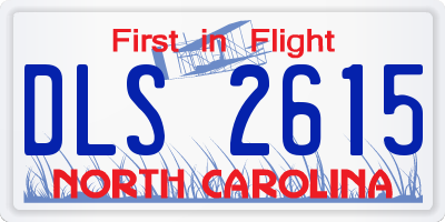 NC license plate DLS2615