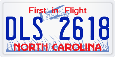 NC license plate DLS2618